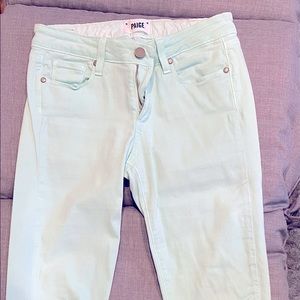 PAIGE mint color skinny jeans